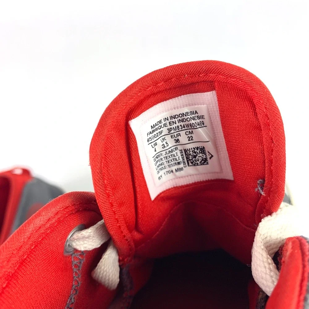 Converse All Star Syde‎ Street Mid Sneaker Jr Sz 4 Red Gray Black Chuck Taylor